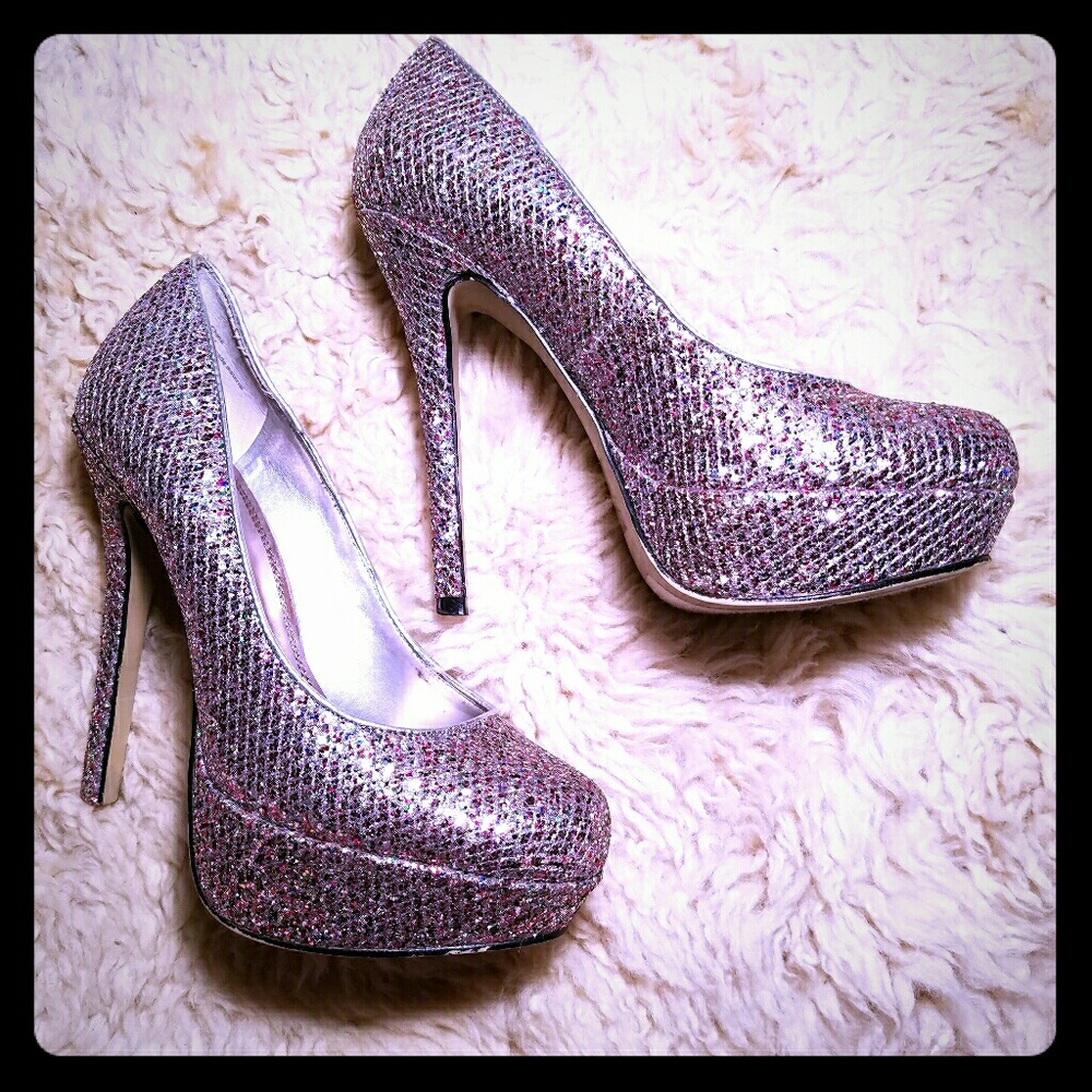 Bakers Pink Glitter Heels